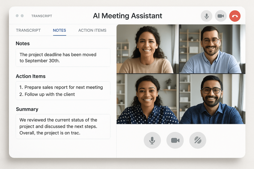 Screenshot of people on a zoom call, Goolge meet call, teams call