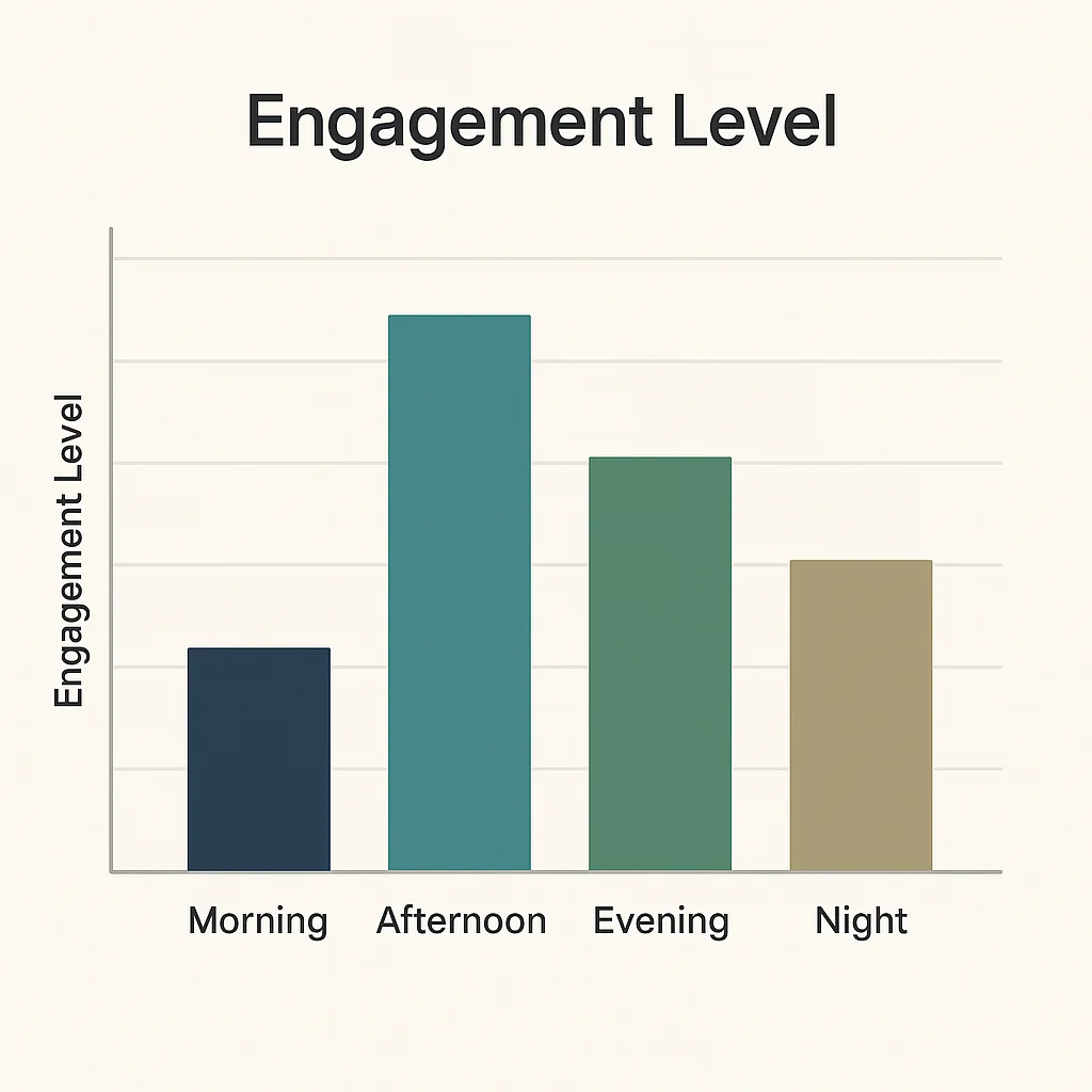 Chart illustrating the best times to post on Facebook based on engagement levels.